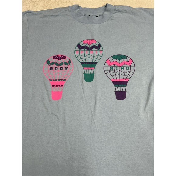 Vtg 90s Body Spirt & Mind Screen Stars Graphic T-Shirt Single Stitch Size Large - Picture 2 of 8